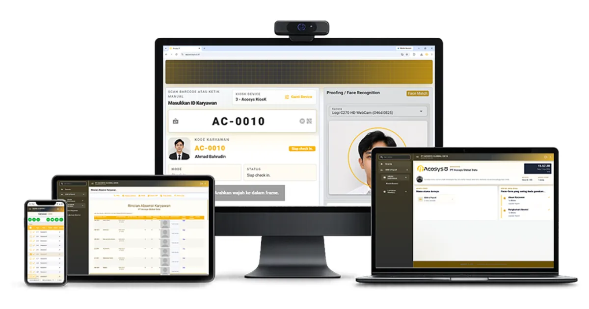 Absensi Wajah & GPS Real-Time dengan Acosys