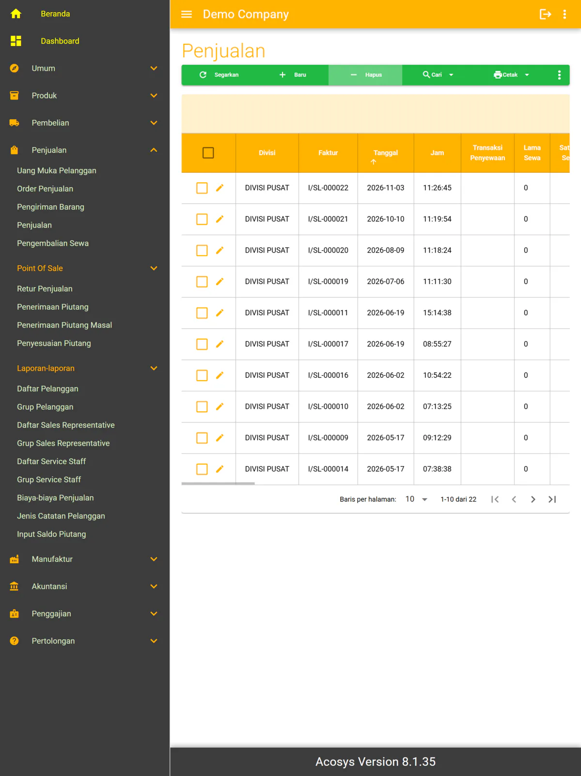 Kasir / Point of Sale Acosys V8